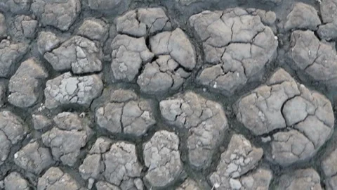 Dry Cracked Earth, Flying Camera Stock Footage 268828862