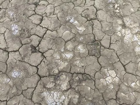 Dry Cracked Earth Texture Representing Drought and Climate Change Stock Photos