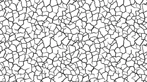 Dry cracked earth texture seamless pattern with intricate black fracture li.. イラスト素材