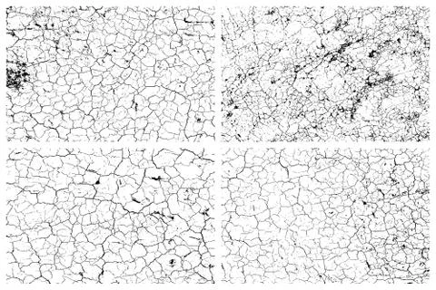 Dry cracked earth texture set Illustrazione stock