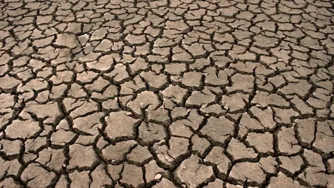 Dry cracked ground drought Stock Footage 93681117
