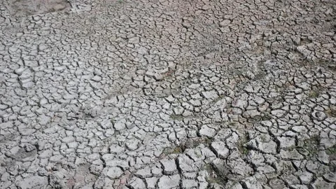 Dry, cracked ground due to prolonged drought 库存影片 343829119