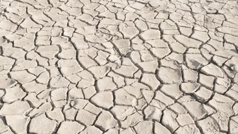 Dry cracked ground surface, top view 스톡 동영상 304743753