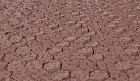 Dry Cracked Skin Layer Surface Close up View - 3d illustration Stockillustratie