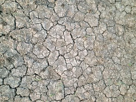 Dry cracked soil background with abstract geometric pattern. Stock Photos