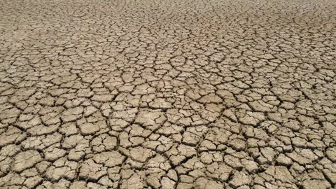 Dry Cracked Soil Surface, Drought Land Texture and Climate Change Concept. Stock Footage 333299750