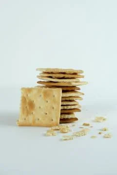 Dry cracker close up on white background Stock Photos