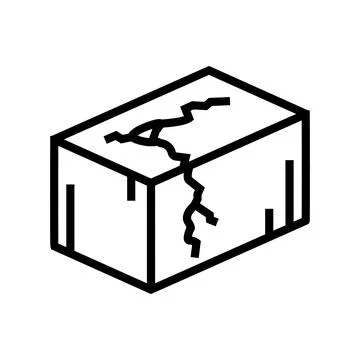 Dry cracks cement concrete line icon vector illustration Stock Illustration