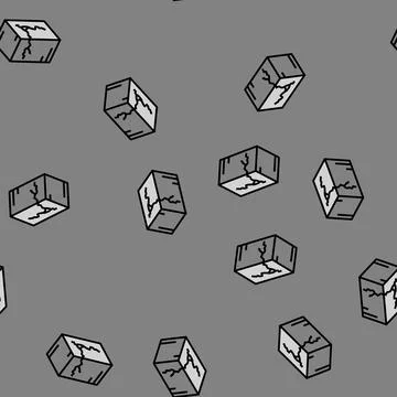 Dry cracks cement concrete vector seamless pattern Illustrazione stock