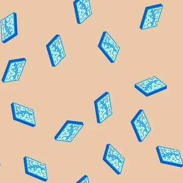 Dry cracks cement isometric icon seamless pattern 스톡 일러스트