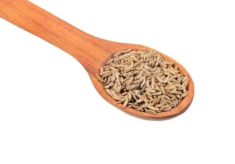 Dry cumin in spoon Stock-Fotos