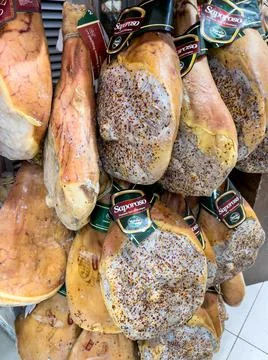 Dry-cured mountain ham Stock Photos