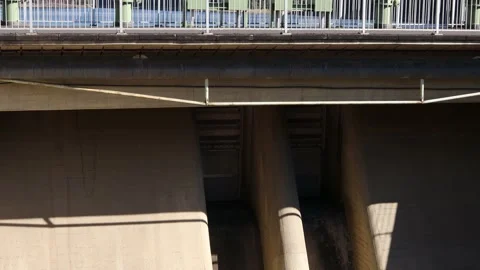 A dry dam outflow 4k 30fps video Stock-Footage 219860142