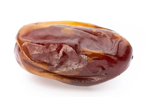 Dry dates isolated on white background. Top view. Flat lay pattern. Stock Photos