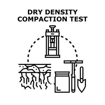 Dry density compaction test process in civil engineering イラスト素材