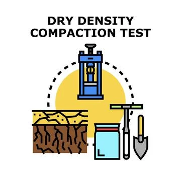 Dry density compaction test process in civil engineering Illustrazione stock