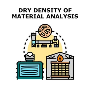 Dry density material analysis concept measuring substance Stock Illustration