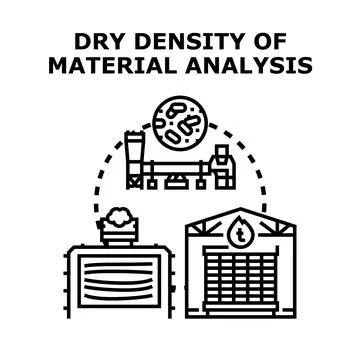Dry density material analysis concept measuring substance Stock Illustration
