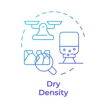 Dry density test blue gradient concept icon Stock Illustration