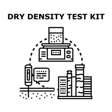 Dry density test kit testing soil properties concept Stock Illustration
