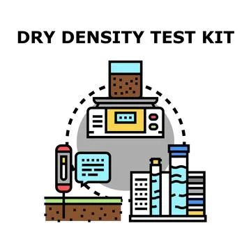 Dry density test kit testing soil properties concept Stock Illustration