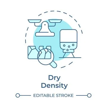 Dry density test soft blue concept icon Stock Illustration
