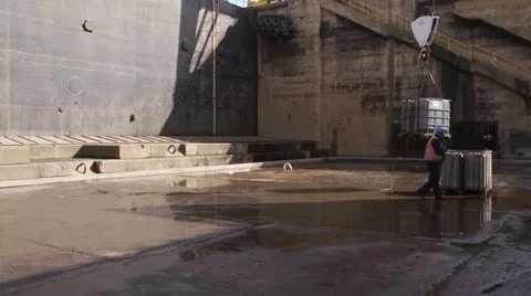 Dry dock with crane 2 Stock Footage 21977085