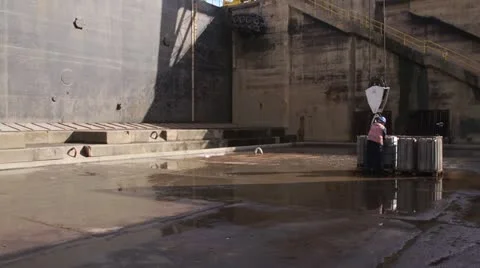 Dry dock with crane Stock Footage 21977229