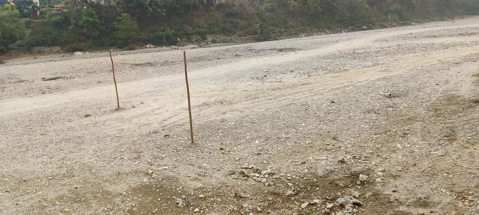 Dry empty  Ganges river bed Stock-Fotos