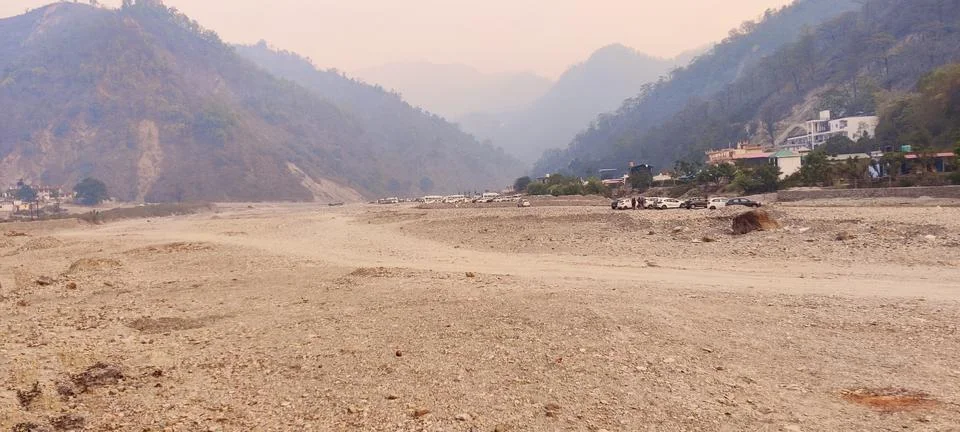 Dry empty  Ganges river bed Stock-Fotos