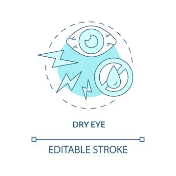 Dry eye blue concept icon Illustrazione stock