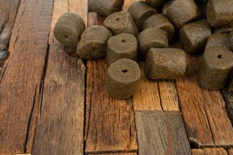 Dry feed for fish Stock-Fotos