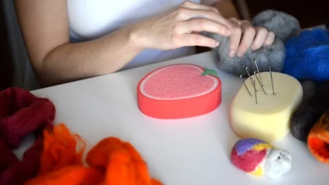 Dry felting Stock Footage 88228129