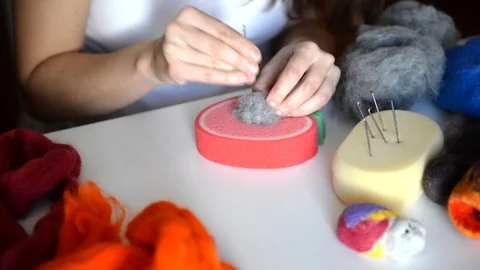 Dry felting Stock Footage 88228143