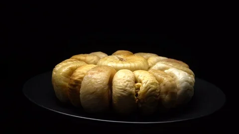Dry figs in rotation on black background. 動画素材 99558878