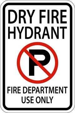 Dry Fire Hydrant Sign On White Background Illustration