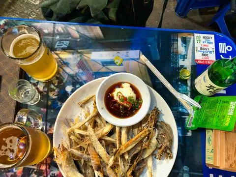 Dry fish for snack Stock Photos