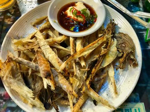 Dry fish for snack Stock Photos