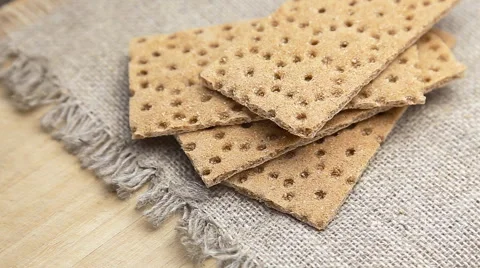 Dry flat bread crisps Stock Footage 56428936