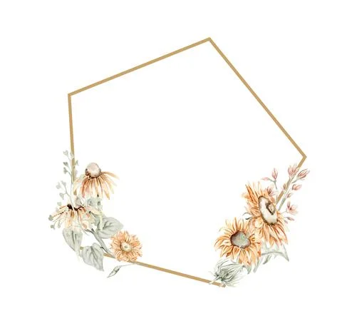 Dry flowers frames composition Stock Illustration