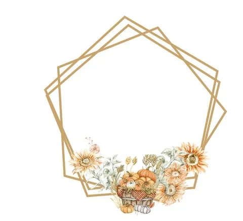 Dry flowers frames composition Stock Illustration
