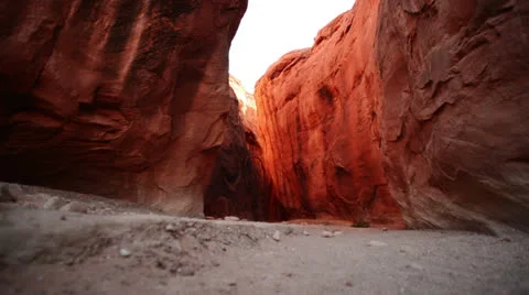 Dry Fork Narrows Dolly 03 Grand Staircase Escalente Canyoneering Stock Footage 25855973