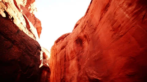 Dry Fork Narrows POV 01 Grand Staircase Escalente Canyoneering Stock Footage 25856155