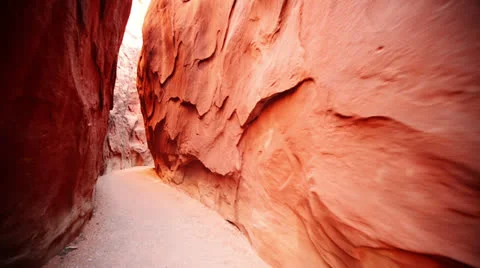 Dry Fork Narrows POV 03 Grand Staircase Escalente Canyoneering Stock Footage 25856246