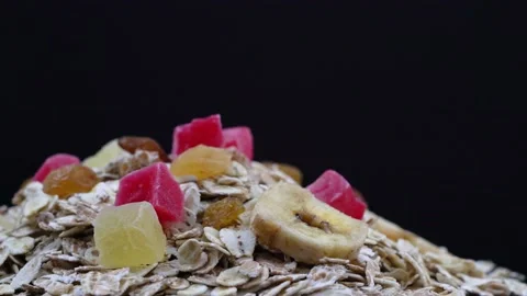 Dry fruit on black background Stock Footage 150880826
