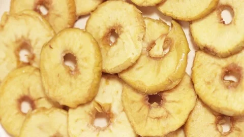 Dry fruit gentle drying apple on a rotating plate Stock-Footage 230445349