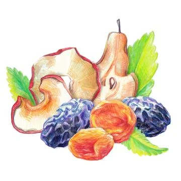 Dry fruit set Stock Illustration