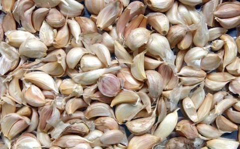 Dry garlic background Foto stock