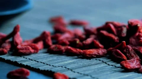 Dry goji berries close up Stock Footage 157579449