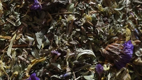 Dry green tea leaves close up Stock Footage 297404929